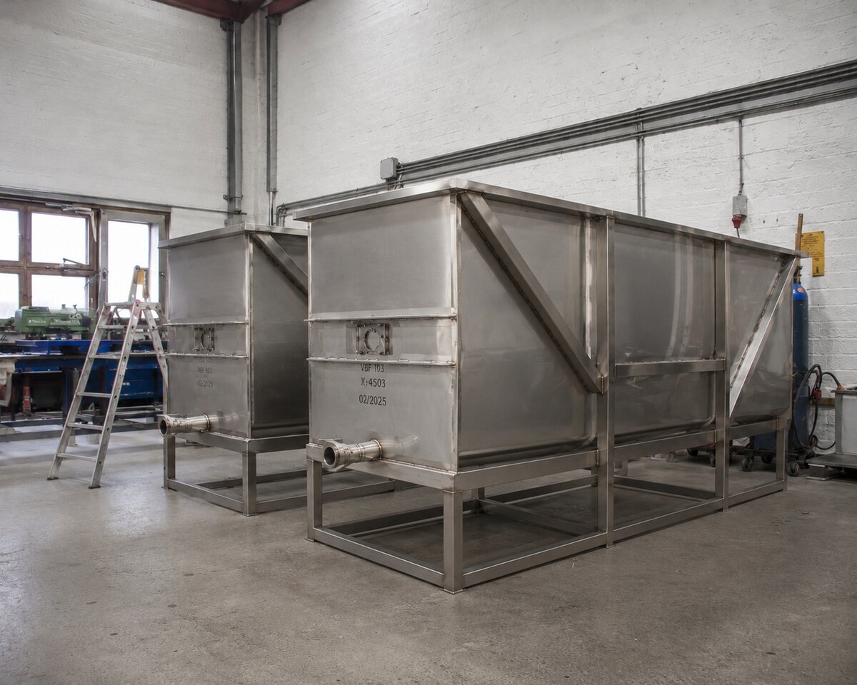 Stainless-steel components in production in Gdańsk