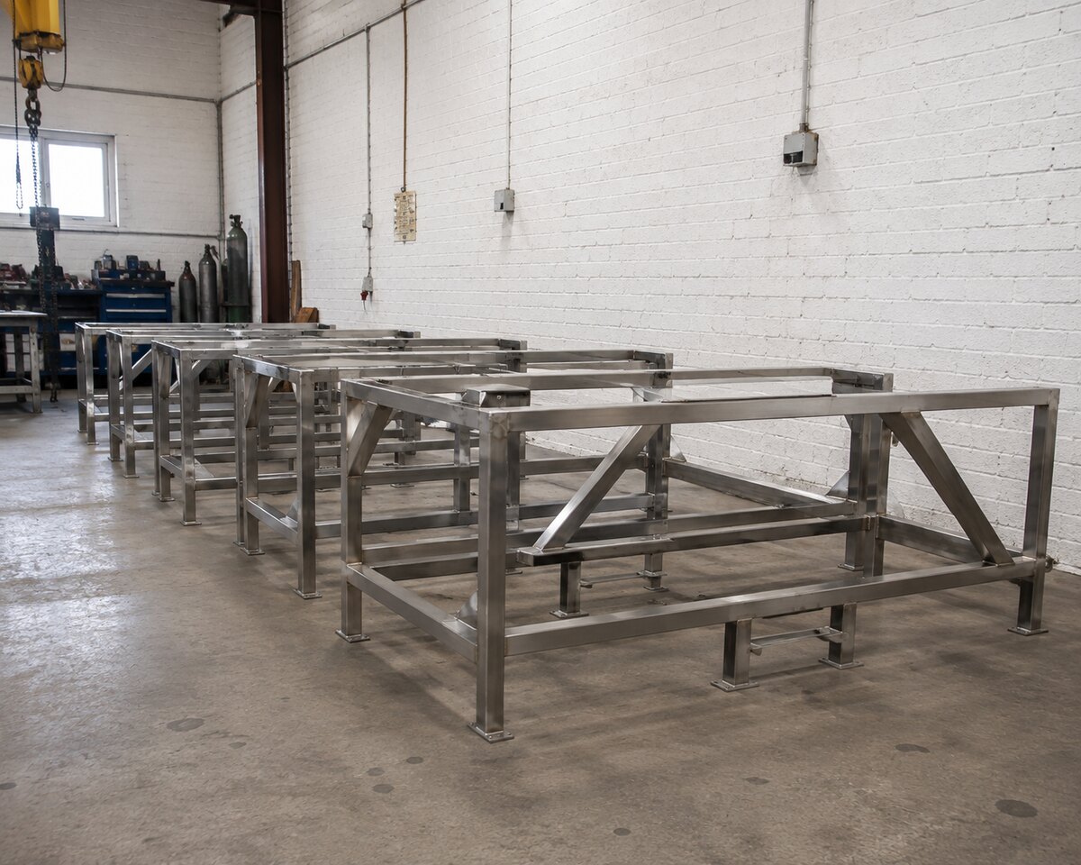 Welded stainless-steel frames and assemblies