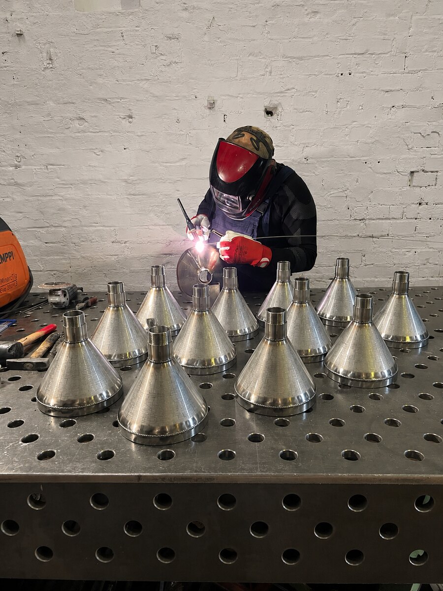 Fish-processing machinery components in stainless steel