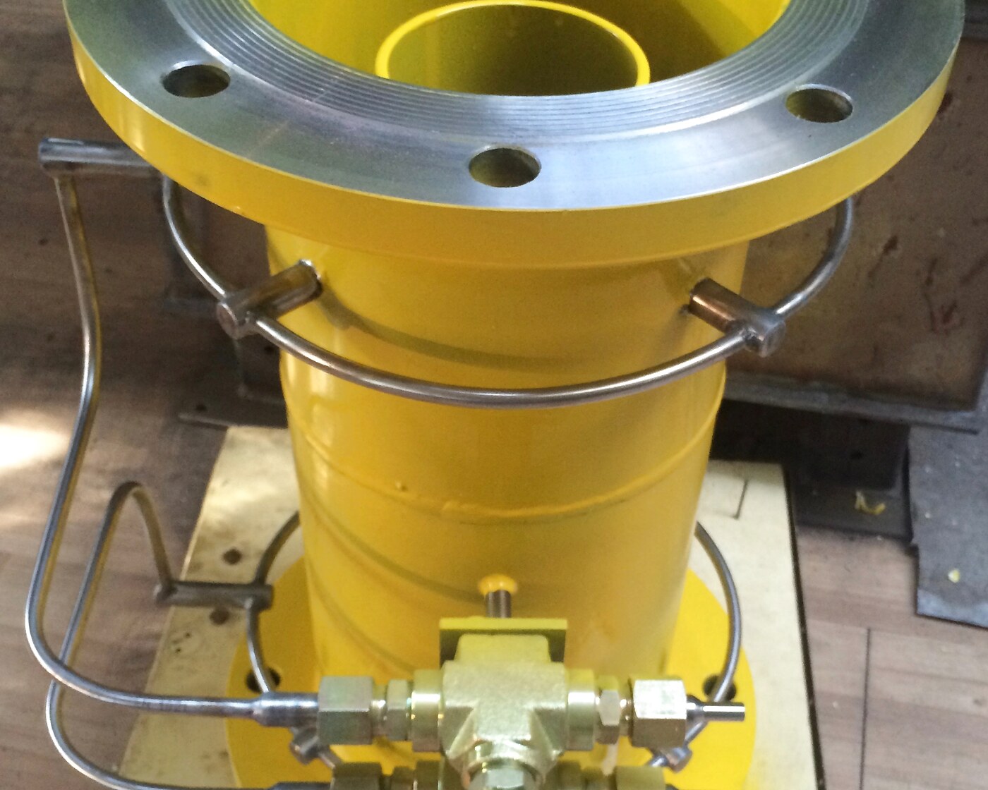 Fabricated stainless-steel housing with flange