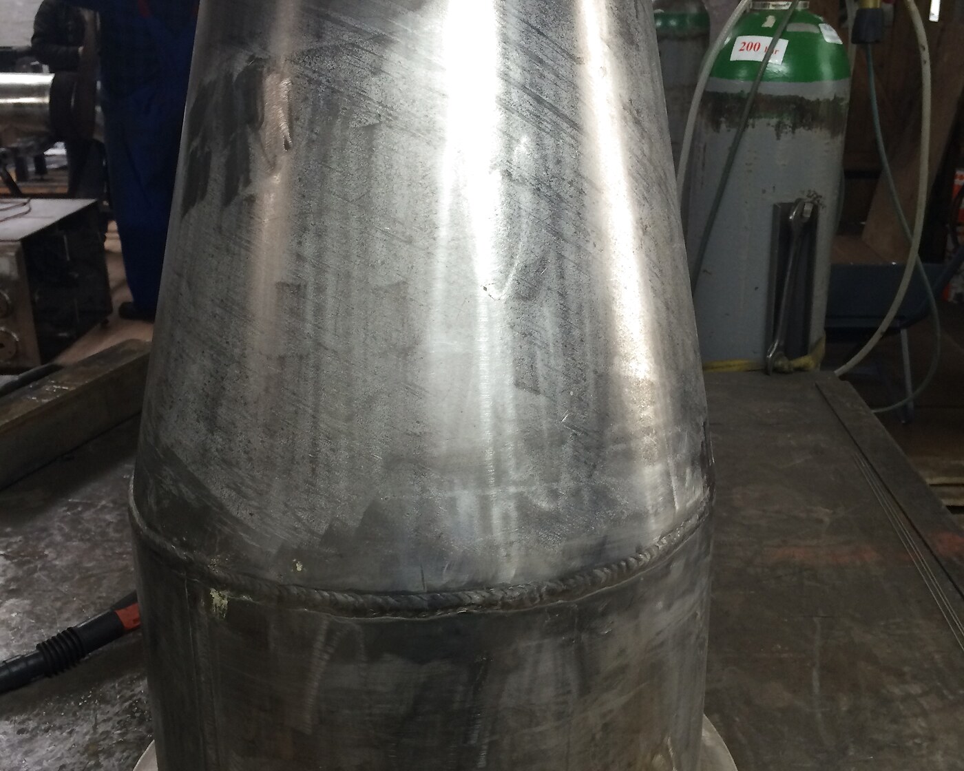 Conical stainless-steel reducer spool piece